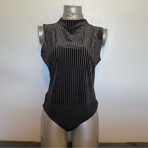 NWT Banana Republic black ribbed bodysuit, medium